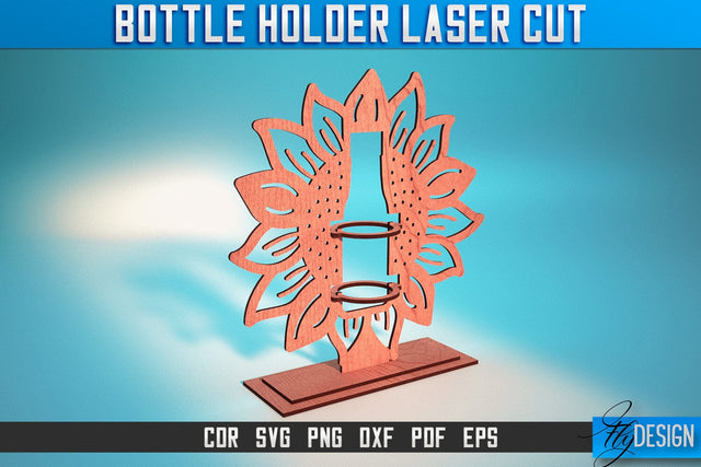 Bottle Holder Laser Cut SVG | Bottle Holder SVG Design | CNC Files SVG Fly Design 