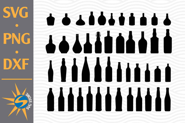 Bottle Silhouette SVG, PNG, DXF Digital Files Include SVG SVGStoreShop 
