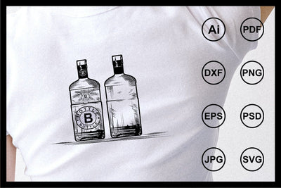 Bottle sketch design illustration SVG Leamsign Studio 