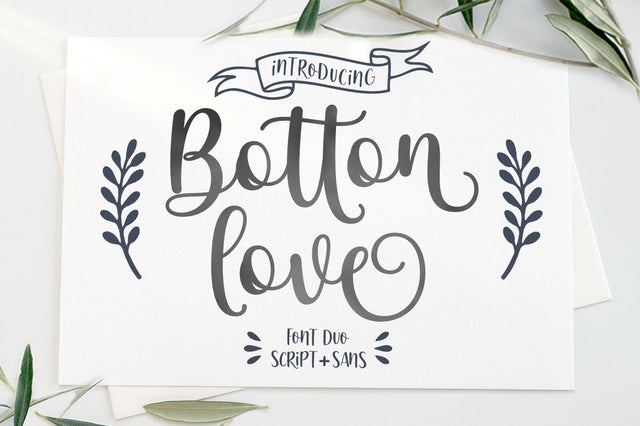 Botton Love Script Font DUO Font Zane Studio55 