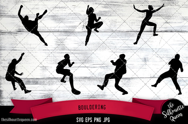 Bouldering Silhouette Vector SVG SVG Loveleen Kaur 