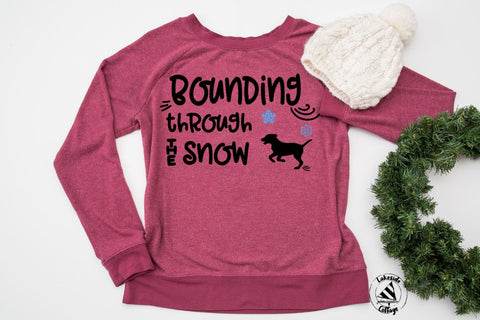 Bounding Through the Snow Dog Winter Design SVG Lakeside Cottage Arts 