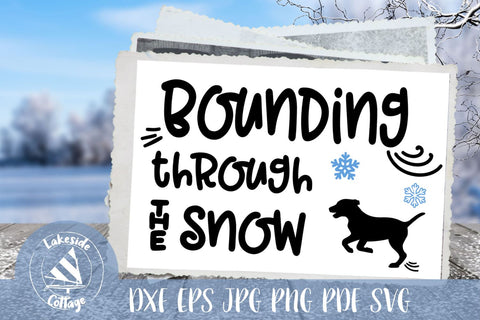 Bounding Through the Snow Dog Winter Design SVG Lakeside Cottage Arts 