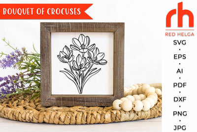Bouquet of Crocuses SVG - Bunch of Flowers Cut File SVG RedHelgaArt 