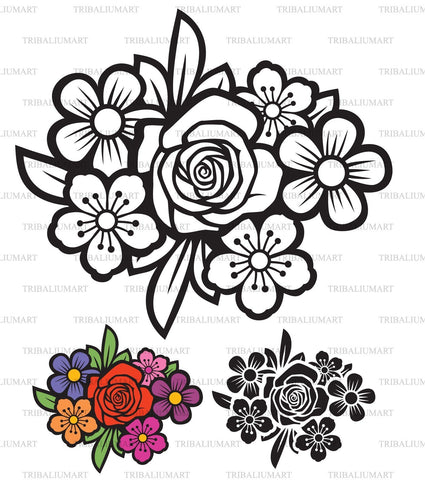 Bouquet of flowers (floral design) SVG TribaliumArtSF 