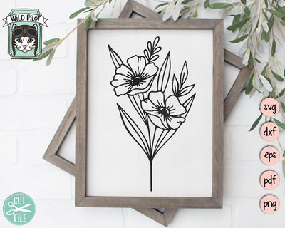 Bouquet SVG Cut File SVG Wild Pilot 