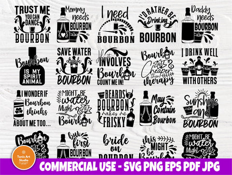 Bourbon SVG Bundle, Drinking Svg, Cricut Cut Files SVG TonisArtStudio 