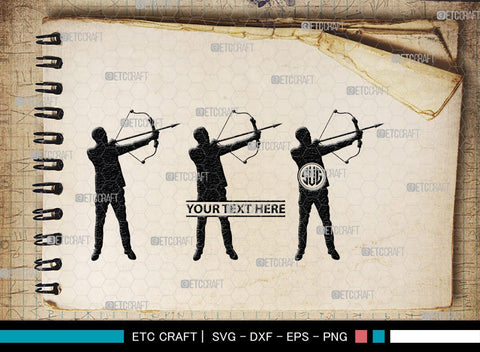 Bow And Arrow Monogram, Bow And Arrow Silhouette, Archery Svg, Arrow Svg, Sports svg, Target Svg, Bow and Arrow Svg, SB00106 SVG ETC Craft 