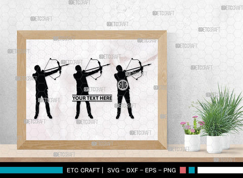 Bow And Arrow Monogram, Bow And Arrow Silhouette, Archery Svg, Arrow Svg, Sports svg, Target Svg, Bow and Arrow Svg, SB00106 SVG ETC Craft 