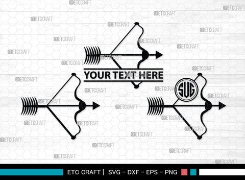 Bow And Arrow Monogram, Bow And Arrow Silhouette, Archery Svg, Arrow Svg, Sports svg, Target Svg, Bow and Arrow Svg, SB00106 SVG ETC Craft 