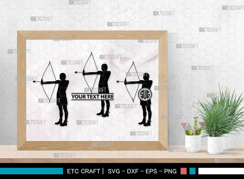 Bow And Arrow Monogram, Bow And Arrow Silhouette, Archery Svg, Arrow Svg, Sports svg, Target Svg, Bow and Arrow Svg, SB00106 SVG ETC Craft 