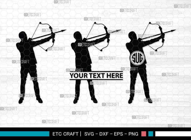 Bow And Arrow Monogram, Bow And Arrow Silhouette, Archery Svg, Arrow Svg, Sports svg, Target Svg, Bow and Arrow Svg, SB00106 SVG ETC Craft 