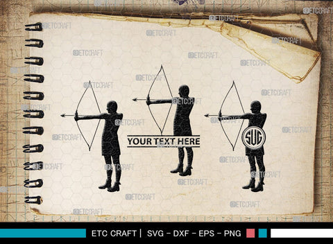 Bow And Arrow Monogram, Bow And Arrow Silhouette, Archery Svg, Arrow Svg, Sports svg, Target Svg, Bow and Arrow Svg, SB00106 SVG ETC Craft 