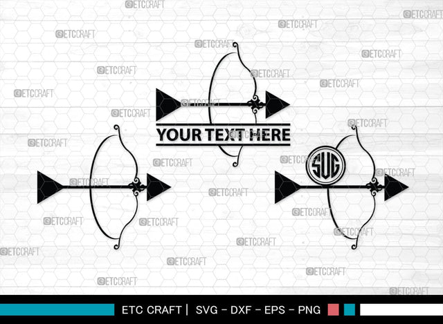 Bow And Arrow Monogram, Bow And Arrow Silhouette, Archery Svg, Arrow Svg, Sports svg, Target Svg, Bow and Arrow Svg, SB00106 SVG ETC Craft 