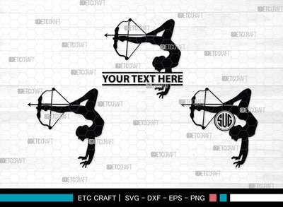 Bow And Arrow Monogram, Bow And Arrow Silhouette, Archery Svg, Arrow Svg, Sports svg, Target Svg, Bow and Arrow Svg, SB00106 SVG ETC Craft 