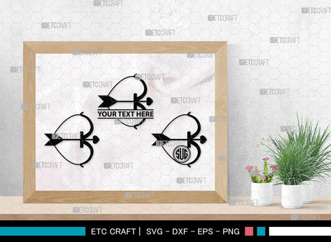 Bow And Arrow Monogram, Bow And Arrow Silhouette, Archery Svg, Arrow Svg, Sports svg, Target Svg, Bow and Arrow Svg, SB00106 SVG ETC Craft 