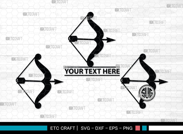 Bow And Arrow Monogram, Bow And Arrow Silhouette, Archery Svg, Arrow Svg, Sports svg, Target Svg, Bow and Arrow Svg, SB00106 SVG ETC Craft 