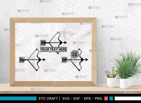 Bow And Arrow Monogram, Bow And Arrow Silhouette, Archery Svg, Arrow Svg, Sports svg, Target Svg, Bow and Arrow Svg, SB00106 SVG ETC Craft 