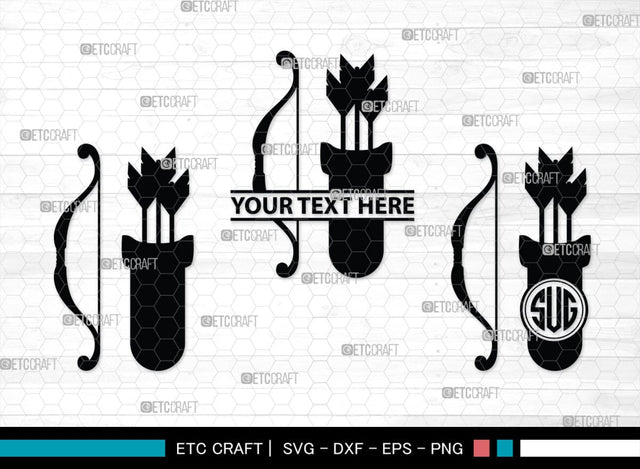 Bow And Arrow Monogram, Bow And Arrow Silhouette, Archery Svg, Arrow Svg, Sports svg, Target Svg, Bow and Arrow Svg, SB00106 SVG ETC Craft 