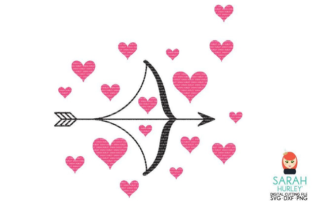 Bow And Heart Arrow SVG Sarah Hurley 