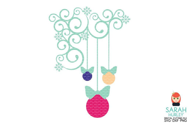 Bow Bauble Corner SVG Sarah Hurley 
