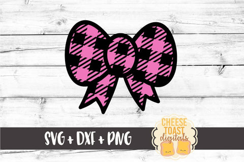 Bow - Buffalo Plaid - Valentine's Day SVG PNG DXF Cutting Files SVG Cheese Toast Digitals 