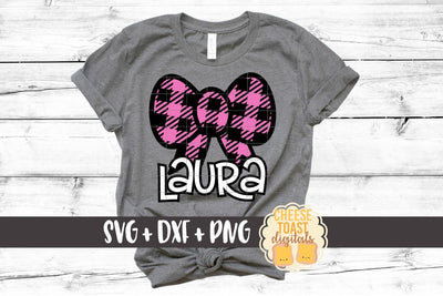 Bow - Buffalo Plaid - Valentine's Day SVG PNG DXF Cutting Files SVG Cheese Toast Digitals 