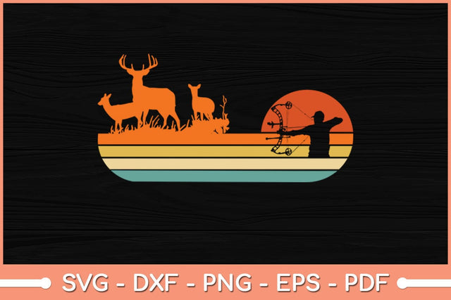 Bow Deer Hunting Vintage Retro Archery Svg Cutting File SVG Helal 
