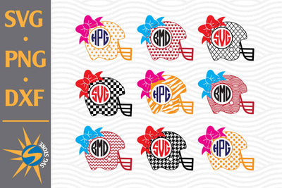 Bow Football Helmet Monogram SVG, PNG, DXF Digital Files Include SVG SVGStoreShop 