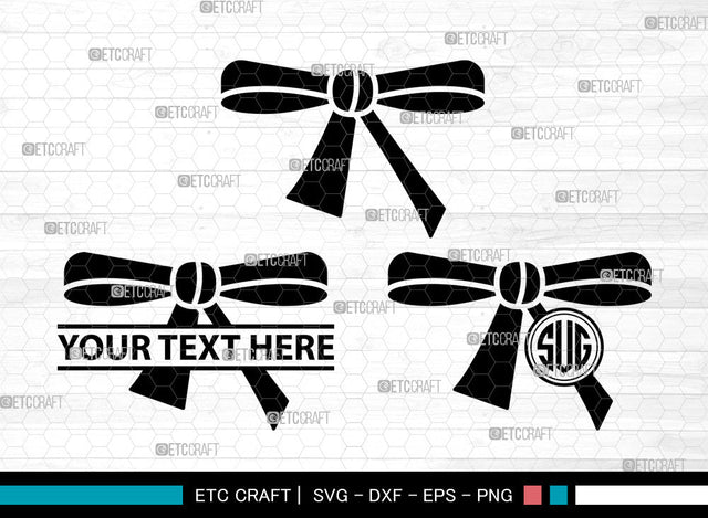 Bow Icons Monogram, Bow Svg, gift ribbon Svg, Bows, Gift Decoration, Bow Monogram, Icon Monogram, Svg Cut File, Dxf, Eps, Png, SVG ETC Craft 