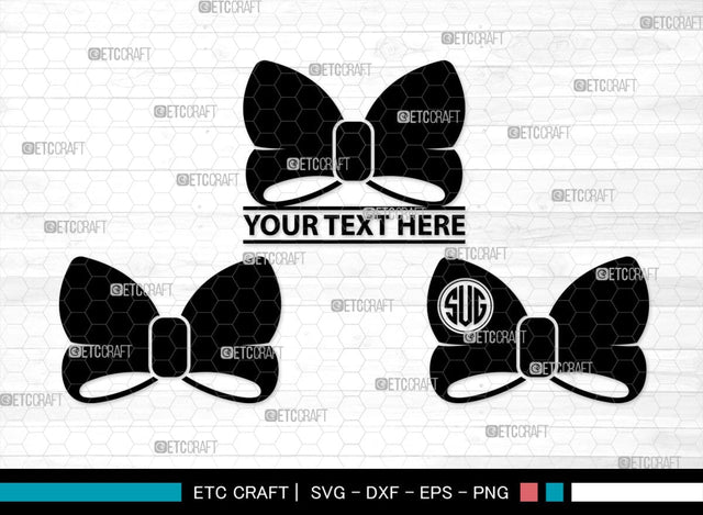 Bow Monogram, Bow Silhouette, Bow SVG Bundle, Bow Baby Svg, Bow Tie Svg, Bow Baby Girl Svg, Ribbon Svg, Cheer Bow Svg, SB00183 SVG ETC Craft 