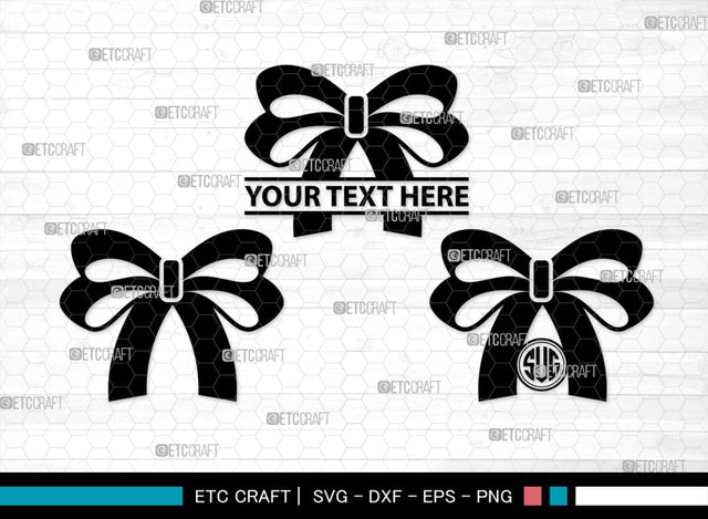Bow Monogram, Bow Silhouette, Bow SVG Bundle, Bow Baby Svg, Bow Tie Svg, Bow Baby Girl Svg, Ribbon Svg, Cheer Bow Svg, SB00183 SVG ETC Craft 