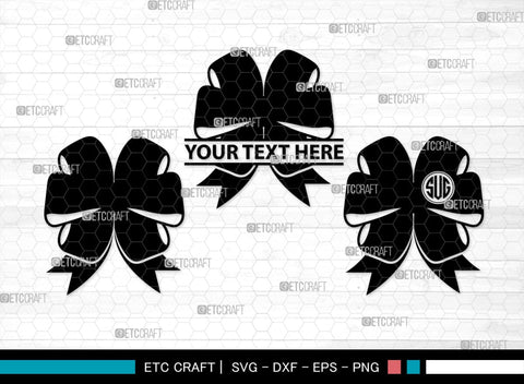 Bow Monogram, Bow Silhouette, Bow SVG Bundle, Bow Baby Svg, Bow Tie Svg, Bow Baby Girl Svg, Ribbon Svg, Cheer Bow Svg, SB00183 SVG ETC Craft 