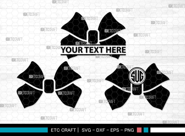 Bow Monogram, Bow Silhouette, Bow SVG Bundle, Bow Baby Svg, Bow Tie Svg, Bow Baby Girl Svg, Ribbon Svg, Cheer Bow Svg, SB00183 SVG ETC Craft 