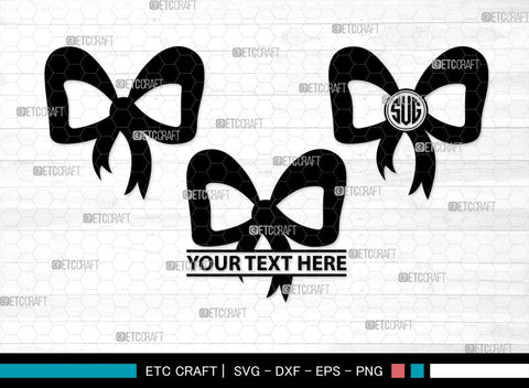 Bow Monogram, Bow Silhouette, Bow SVG Bundle, Bow Baby Svg, Bow Tie Svg, Bow Baby Girl Svg, Ribbon Svg, Cheer Bow Svg, SB00183 SVG ETC Craft 