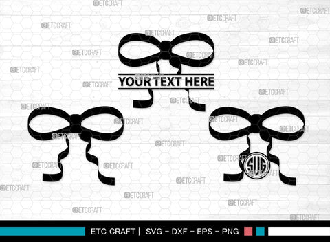 Bow Monogram, Bow Silhouette, Bow SVG Bundle, Bow Baby Svg, Bow Tie Svg, Bow Baby Girl Svg, Ribbon Svg, Cheer Bow Svg, SB00183 SVG ETC Craft 