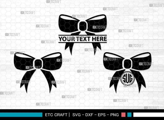 Bow Monogram, Bow Silhouette, Bow SVG Bundle, Bow Baby Svg, Bow Tie Svg, Bow Baby Girl Svg, Ribbon Svg, Cheer Bow Svg, SB00183 SVG ETC Craft 