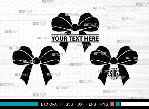 Bow Monogram, Bow Silhouette, Bow SVG Bundle, Bow Baby Svg, Bow Tie Svg, Bow Baby Girl Svg, Ribbon Svg, Cheer Bow Svg, SB00183 SVG ETC Craft 