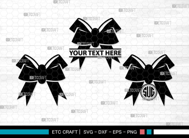 Bow Monogram, Bow Silhouette, Bow SVG Bundle, Bow Baby Svg, Bow Tie Svg, Bow Baby Girl Svg, Ribbon Svg, Cheer Bow Svg, SB00183 SVG ETC Craft 