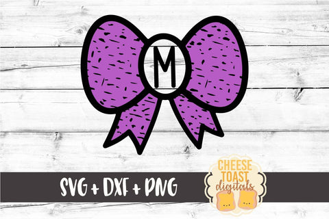 Bow Monogram - Distressed - Valentine's Day SVG PNG DXF Cutting Files SVG Cheese Toast Digitals 