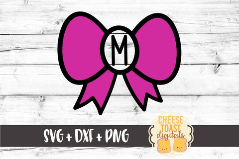 Bow Monogram - Solid - Valentine's Day SVG PNG DXF Cutting Files SVG Cheese Toast Digitals 