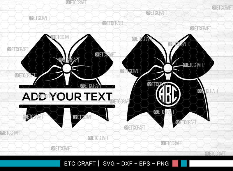 Bow Monogram SVG, Circle Monogram Svg, Split Monogram Svg, Bow Baby Girl Svg, Ribbon Svg, Cheer Bow Svg, Bow Svg Bundle SVG ETC Craft 