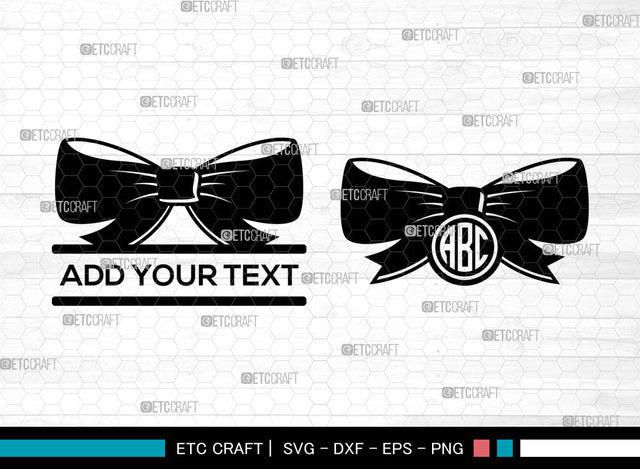 Bow Monogram SVG, Circle Monogram Svg, Split Monogram Svg, Bow Baby Girl Svg, Ribbon Svg, Cheer Bow Svg, Bow Svg Bundle SVG ETC Craft 