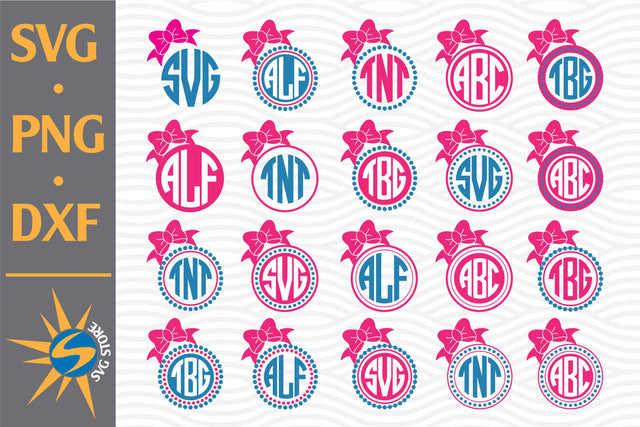 Bow Monogram SVG, PNG, DXF Digital Files Include SVG SVGStoreShop 