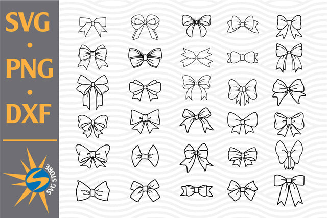 Bow Outline SVG, PNG, DXF Digital Files Include SVG SVGStoreShop 