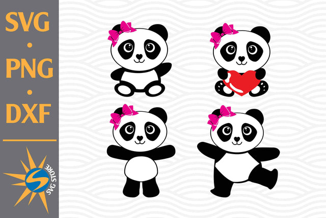 Bow Panda SVG, PNG, DXF Digital Files Include SVG SVGStoreShop 