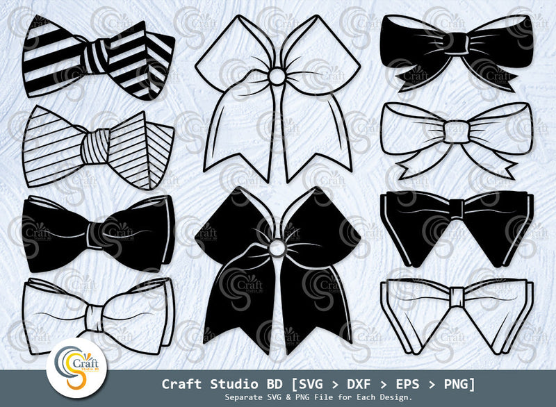 Bow Silhouette, Bow Baby Svg, Bow Tie Svg, Bow Baby Girl Svg, Ribbon Svg, Cheer Bow Svg, Bow Svg Bundle SVG ETC Craft 