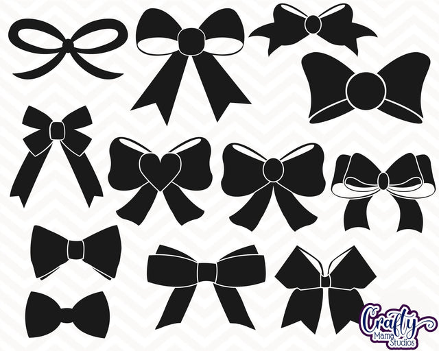 Bow Svg Bundle - Bow Tie Svg - Bow SVG file - Cheer Bow Svg - Bows Svg SVG Crafty Mama Studios 