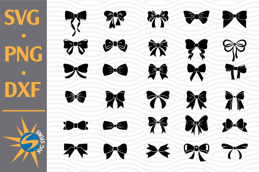 Bow SVG, PNG, DXF Digital Files Include - So Fontsy