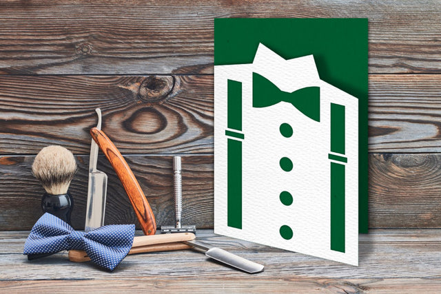 Bow Tie and Suspenders Papercut Card SVG SVG Risa Rocks It 